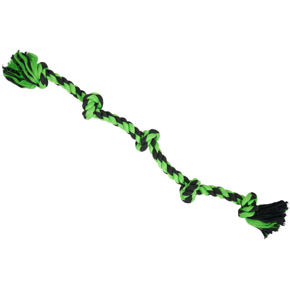 Jumbo 4 Knots Rope Dog Toy Green Image 2
