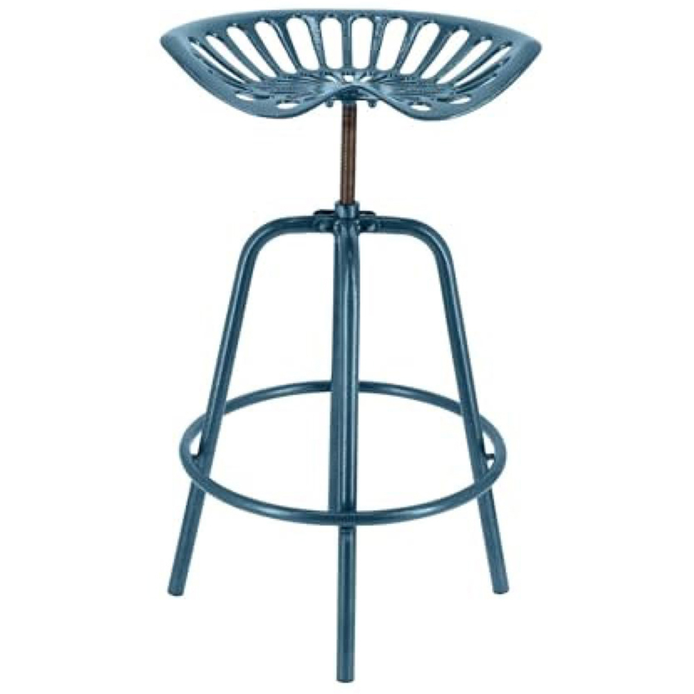 Fallen Fruits Blue Cast Iron Tractor Bar Stool Image 2