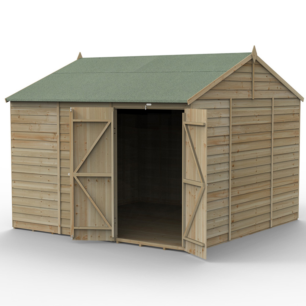 Forest Garden 4LIFE 10 x 10ft Double Door Reverse Apex Shed Image 3