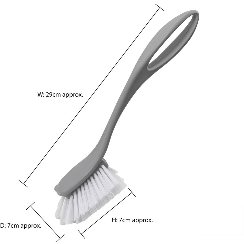 JVL Kitchen 3 Piece Grey Scrubbing Brush Set Image 8