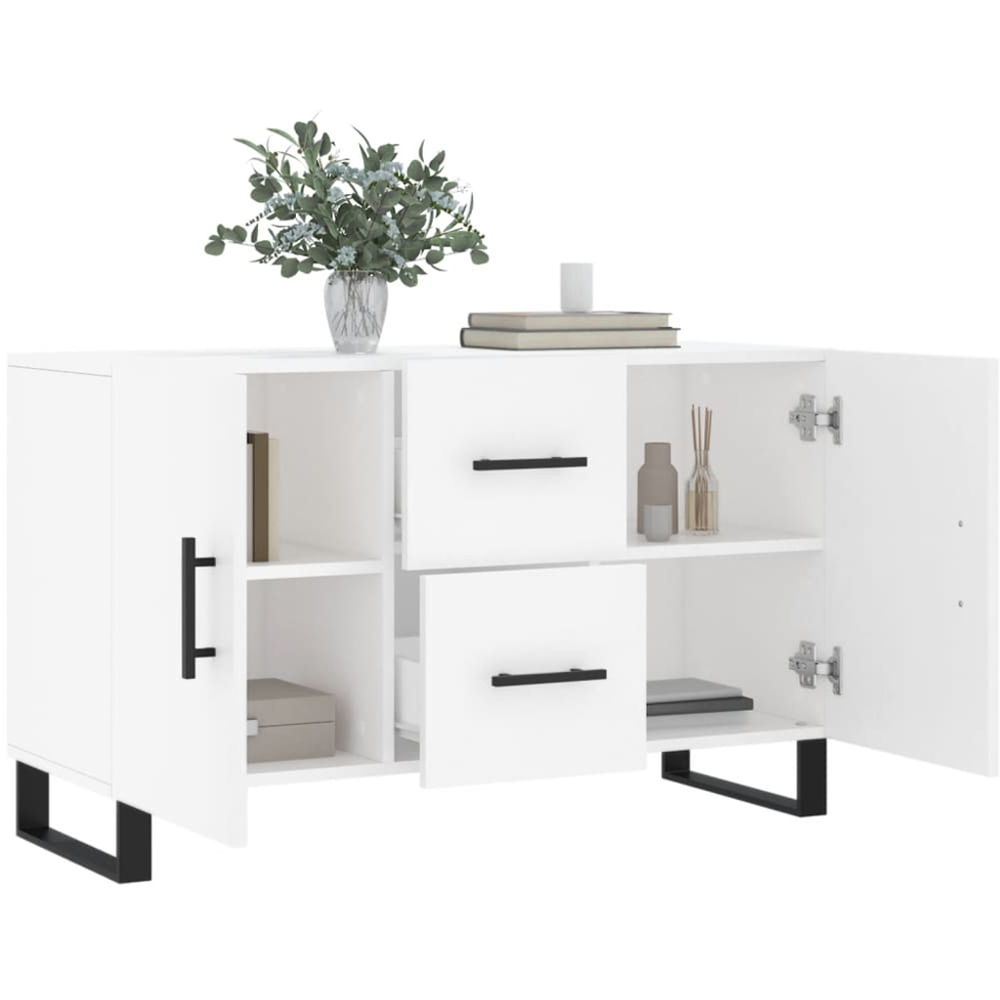 vidaXL 2 Door 2 Drawer White Wide Sideboard Image 4