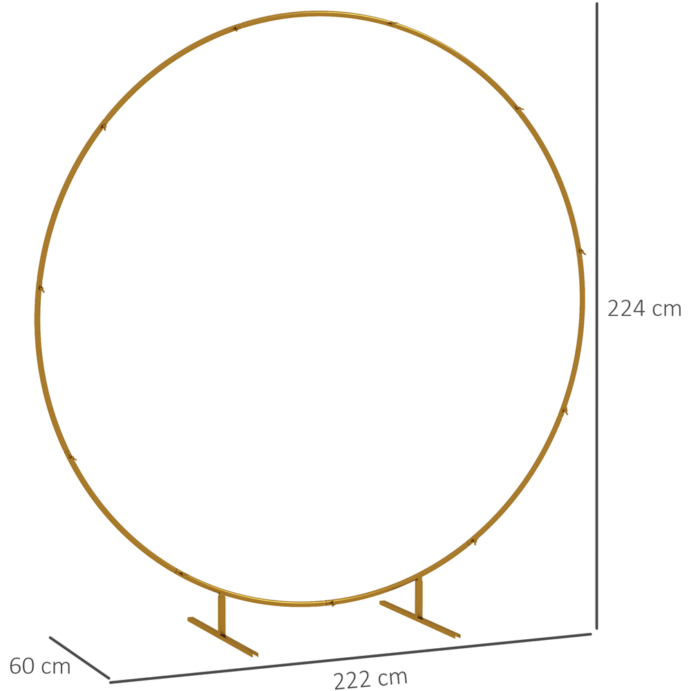 Outsunny 7 x 7ft Gold Tone Round Backdrop Arch Stand Image 8