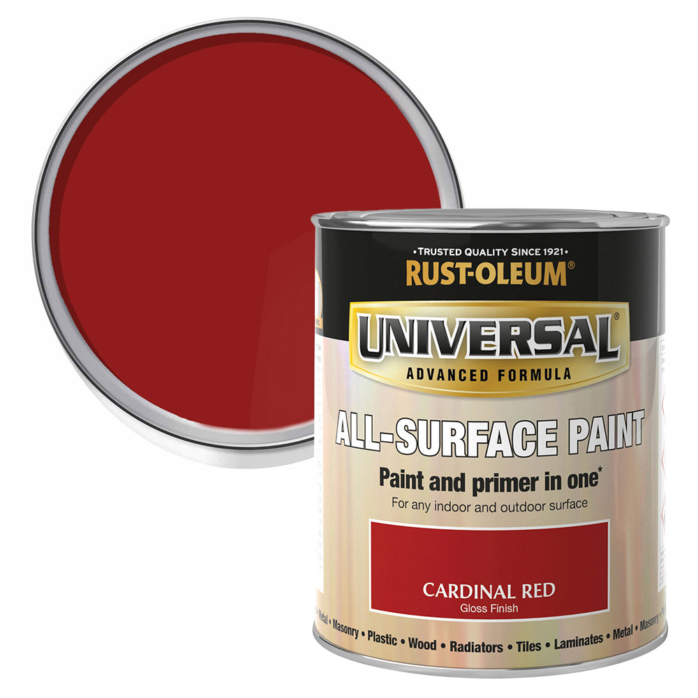 Rust-Oleum Universal All Surface Cardinal Red Gloss Paint 250ml Image 1