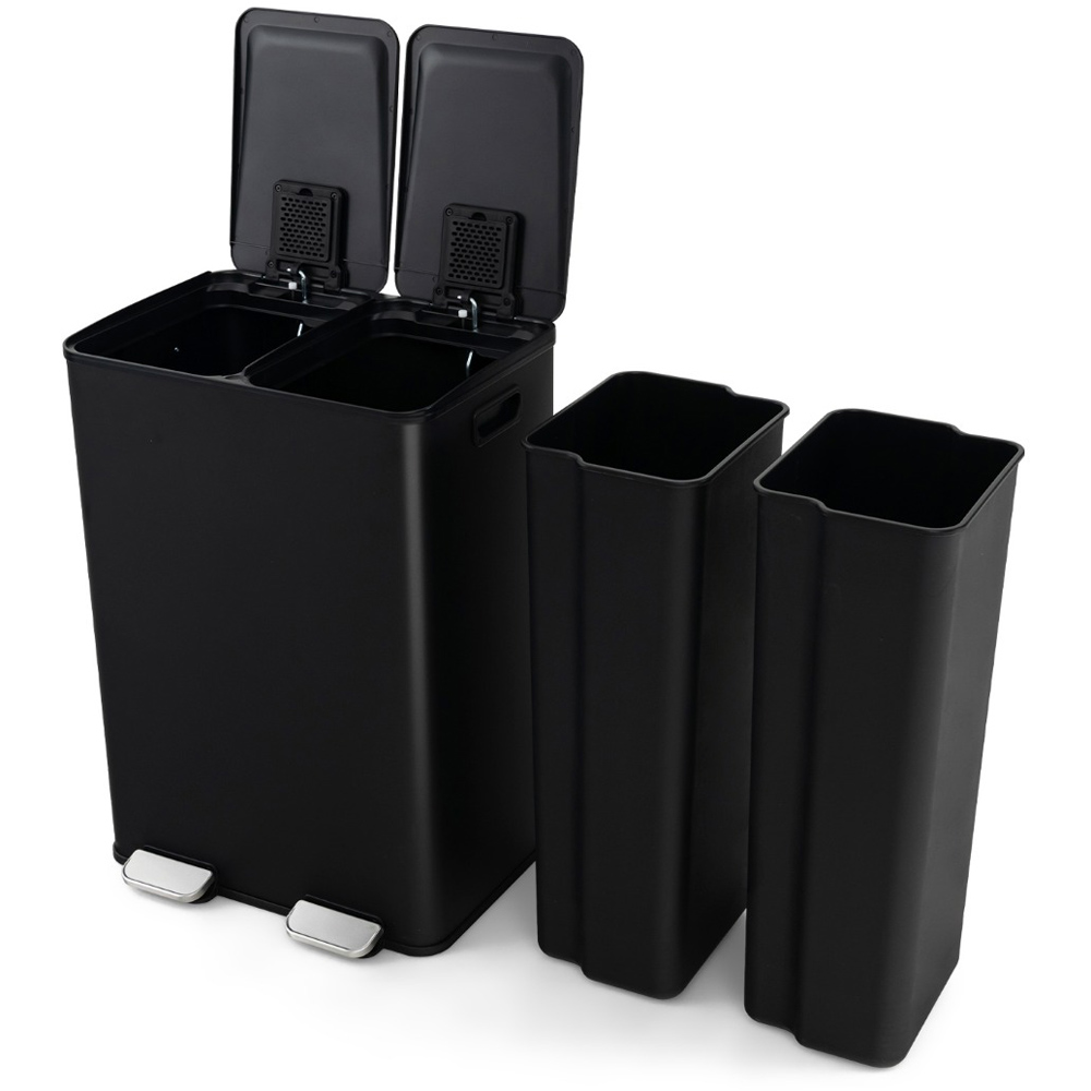 Costway Black Trash Can with 2 Deodoriser Compartment 60L Image 3