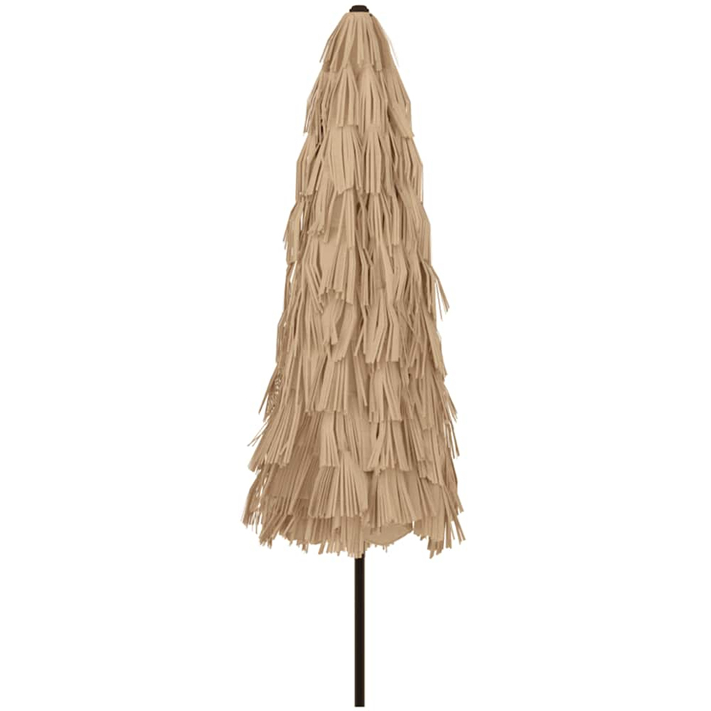 vidaXL Brown Straw Top Garden Parasol with Steel Pole 3.2m Image 5