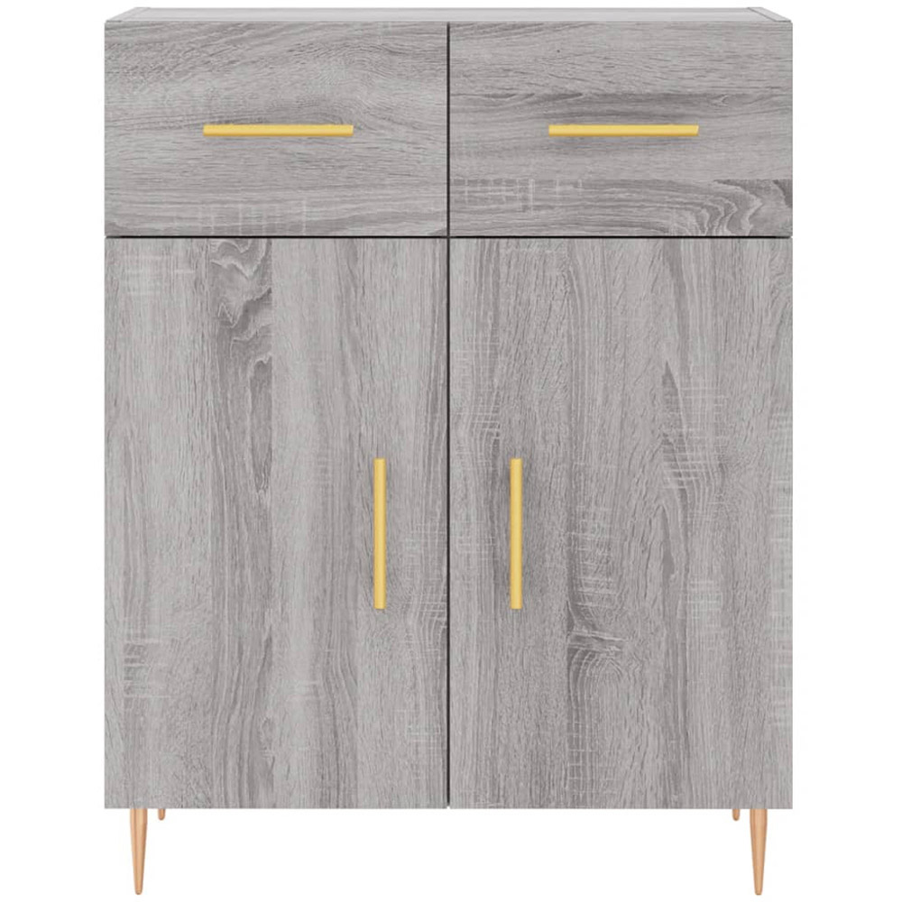 vidaXL 4 Door Grey Sonoma Highboard with Metal Handles and Legs Image 8