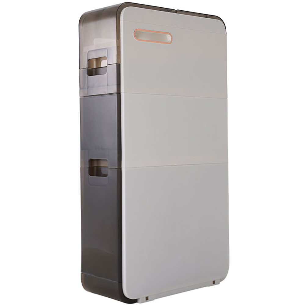 Living and Home 3 Drawer Single Shelf White and Grey Bathroom Storage Cabinet Image 2