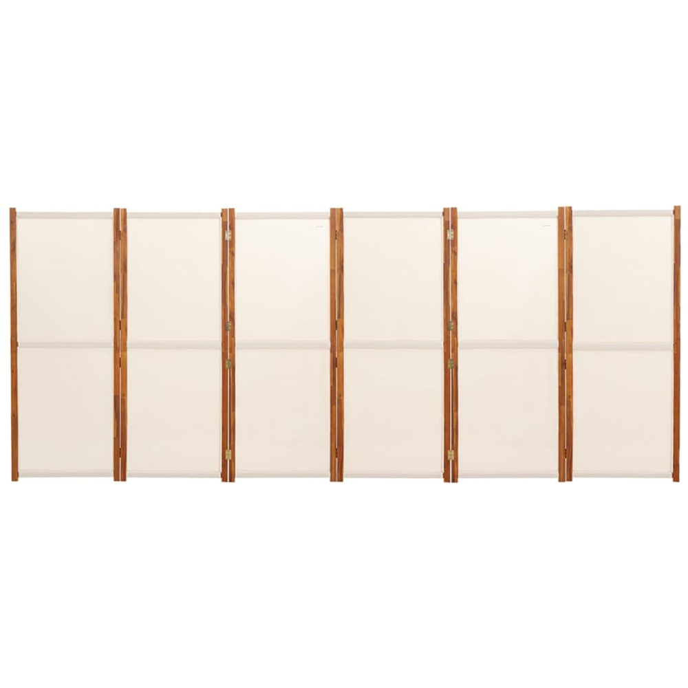 vidaXL Cream White 6 Panel Room Divider 420 x 180cm Image 3