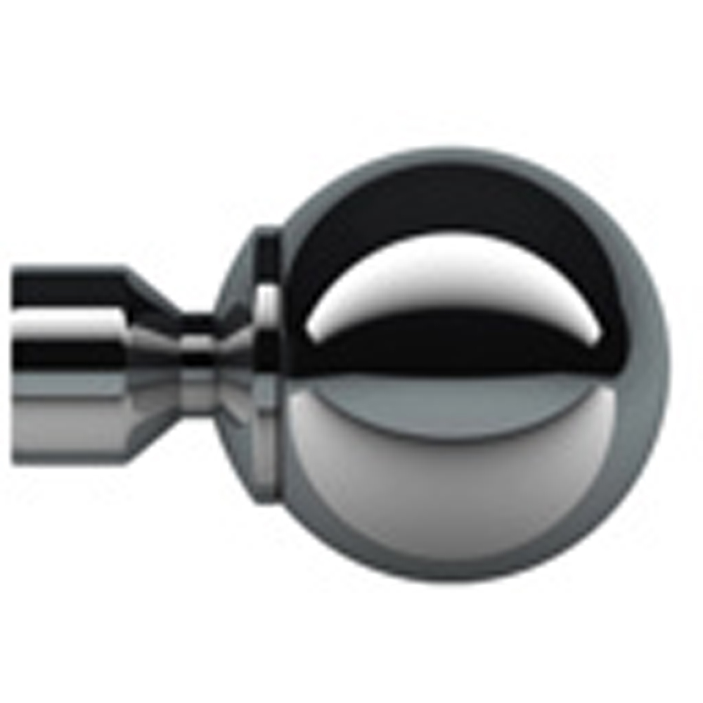 New Edge Blinds 320cm Fixed Length Polished Graphite Eyelet Curtain Pole Set with Met Ball Finial Image 2