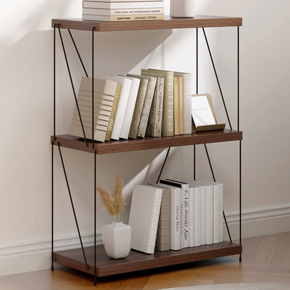 Costway 3 Shelf Brown Multipurpose Display Rack Image 1