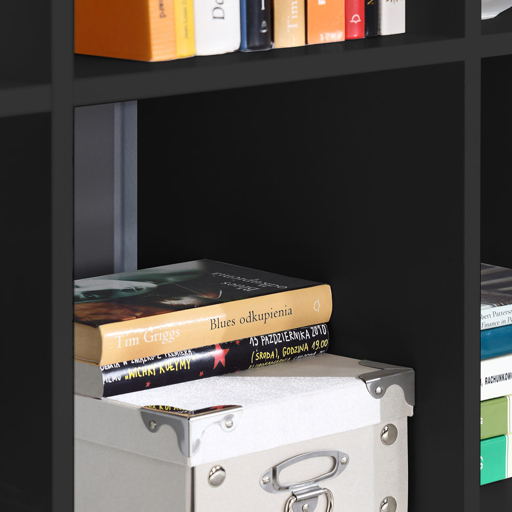 Florence Mauro 4 Cube Matt Black Bookshelf Image 4
