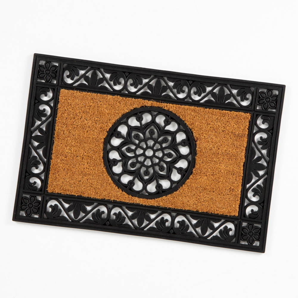 Openshaw Black and Natural Mandala Doormat 40 x 60cm Image 3
