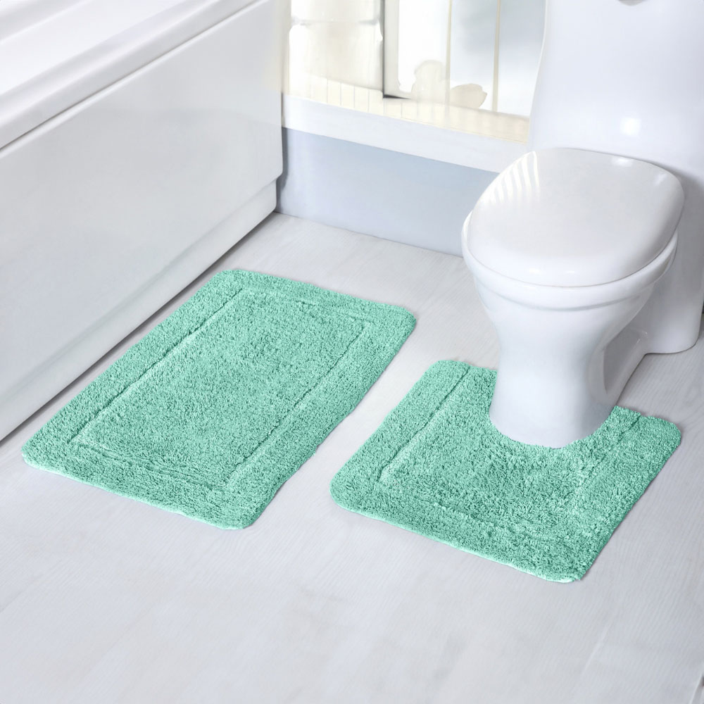 Mayfair Seafoam Micro Fibre Bath Mat Set Image 2