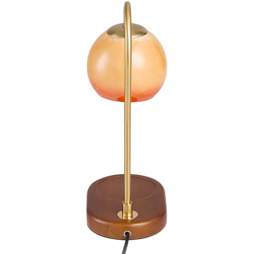 Living and Home Orange Wood Base Candle Warmer Lamp with Timer and Dimming Image 4
