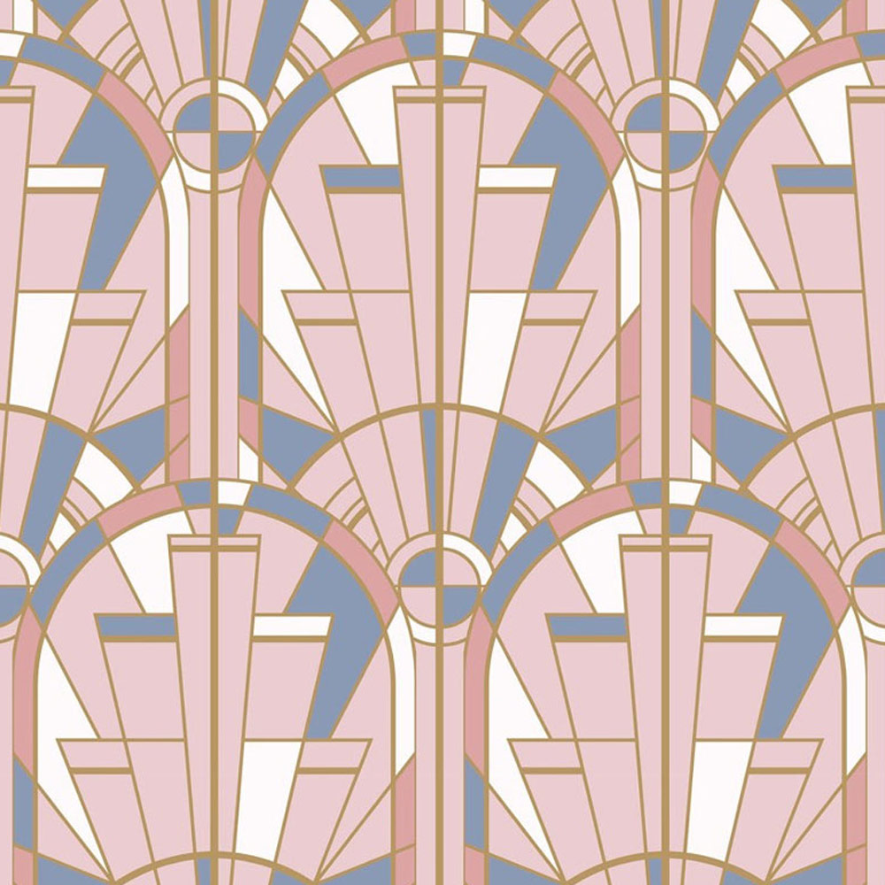 Bobbi Beck Eco Luxury Art Deco Arched Window Pink Wallpaper Image 1