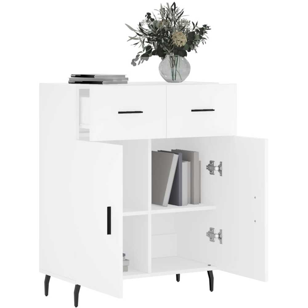 vidaXL 2 Door 2 Drawer White Sideboard Image 4