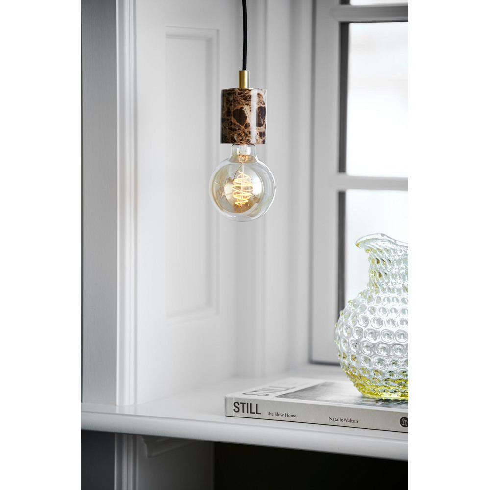 Nordlux Siv E27 Brown Marble Pendant Kit Image 2
