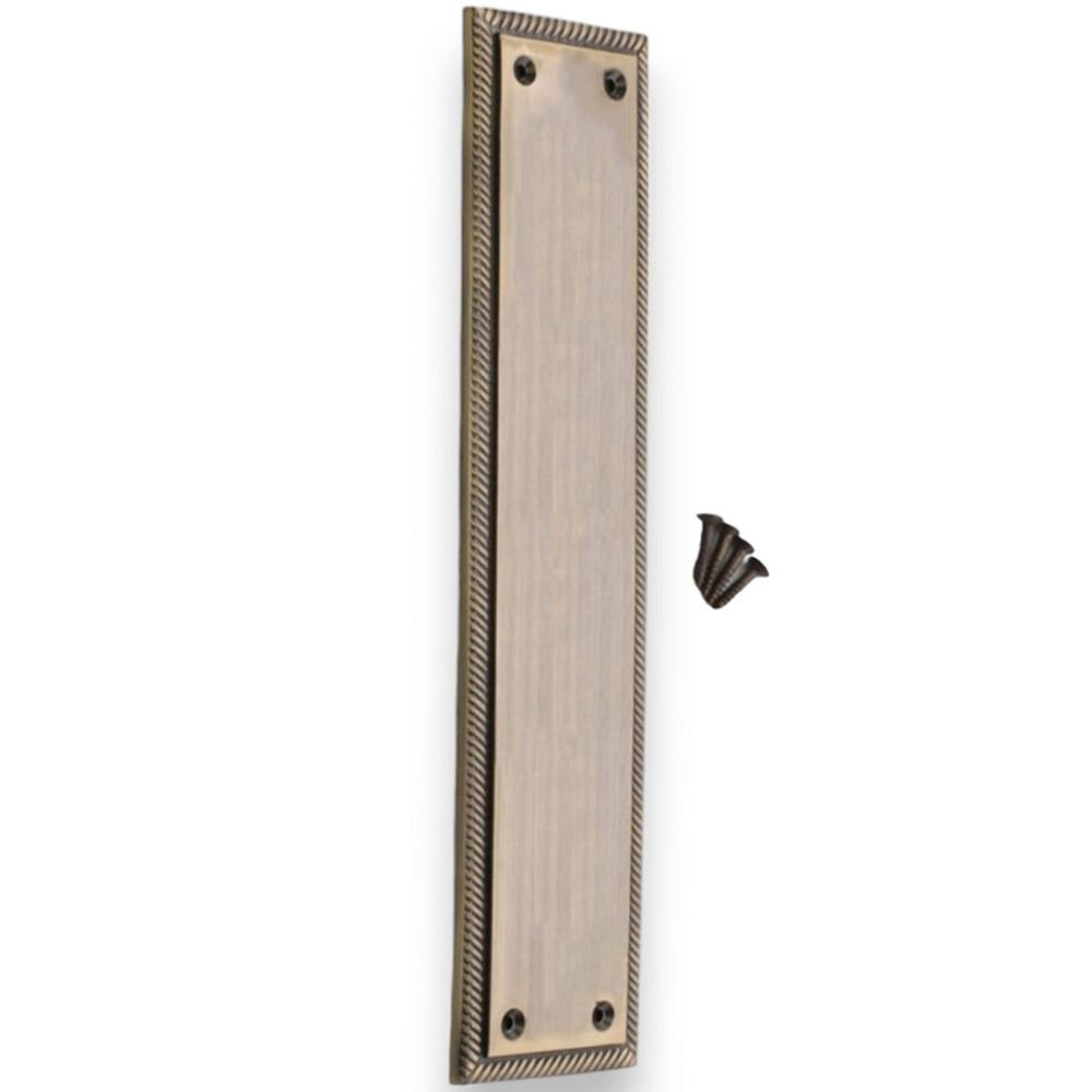 Spira Brass Georgian Plain Square Antique Brass Finger Plush Plate 300mm Image 3