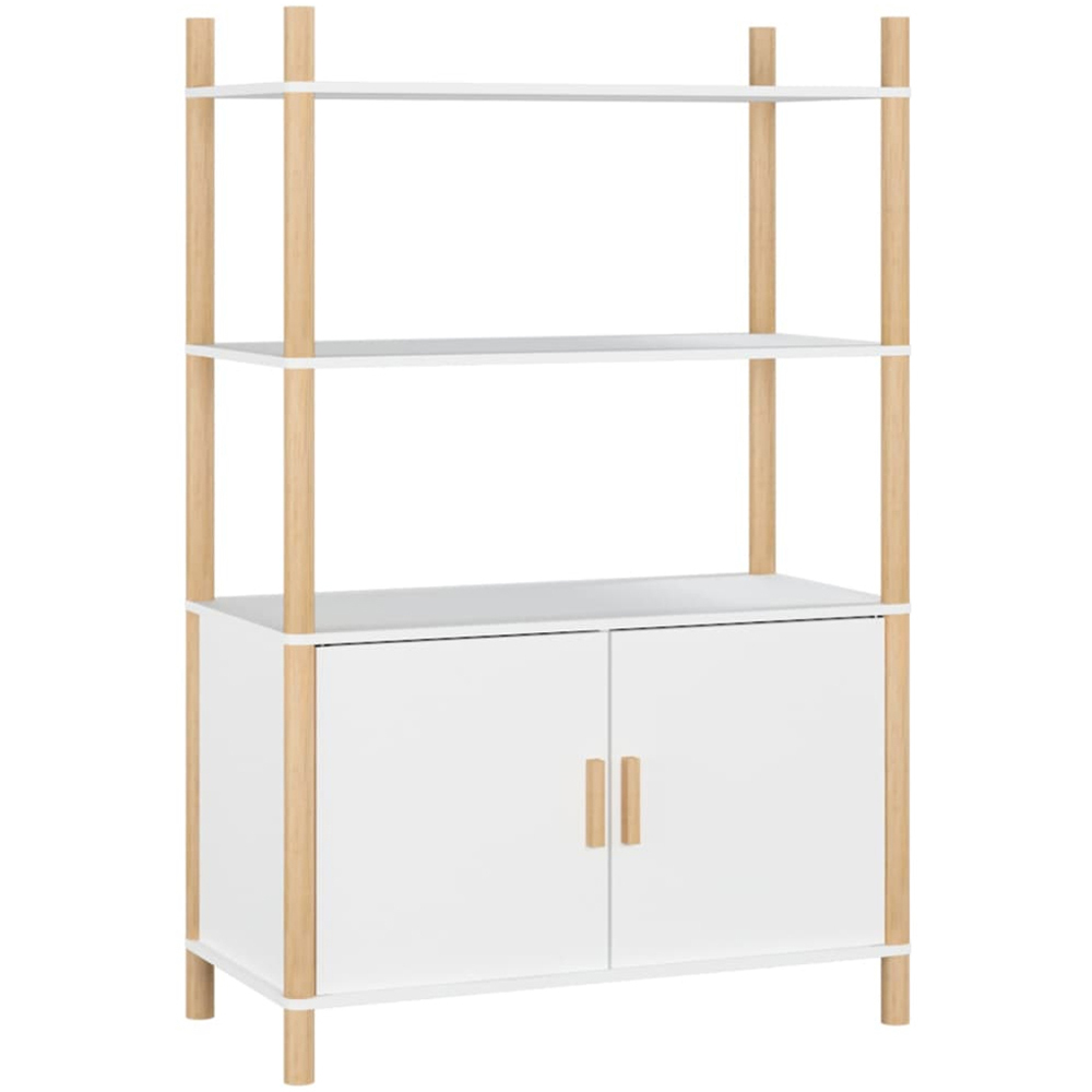 vidaXL 2 Door 3 Shelf White Highboard Image 2