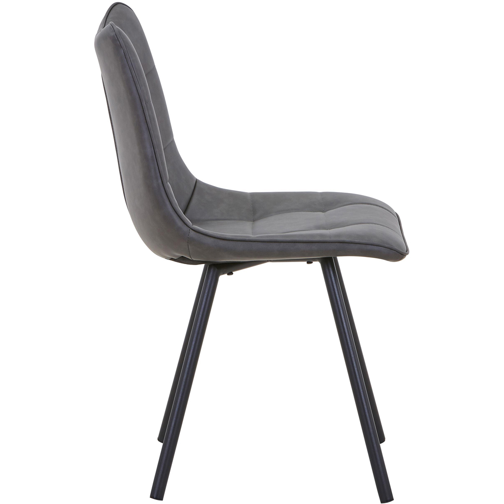 Portland Harper Grey Faux Leather Dining Chair Image 3