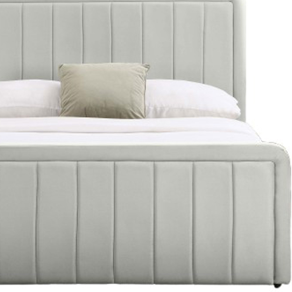 Comfy Living Double Cream Brushed Velvet Ottoman Bed Frame Image 3