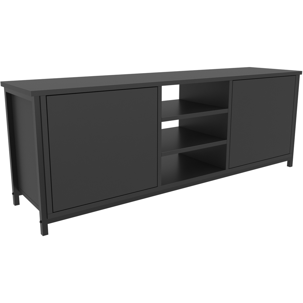 Decorotika Otis 2 Door 3 Shelf Black and Anthracite TV Stand for 63 inch TV Image 2