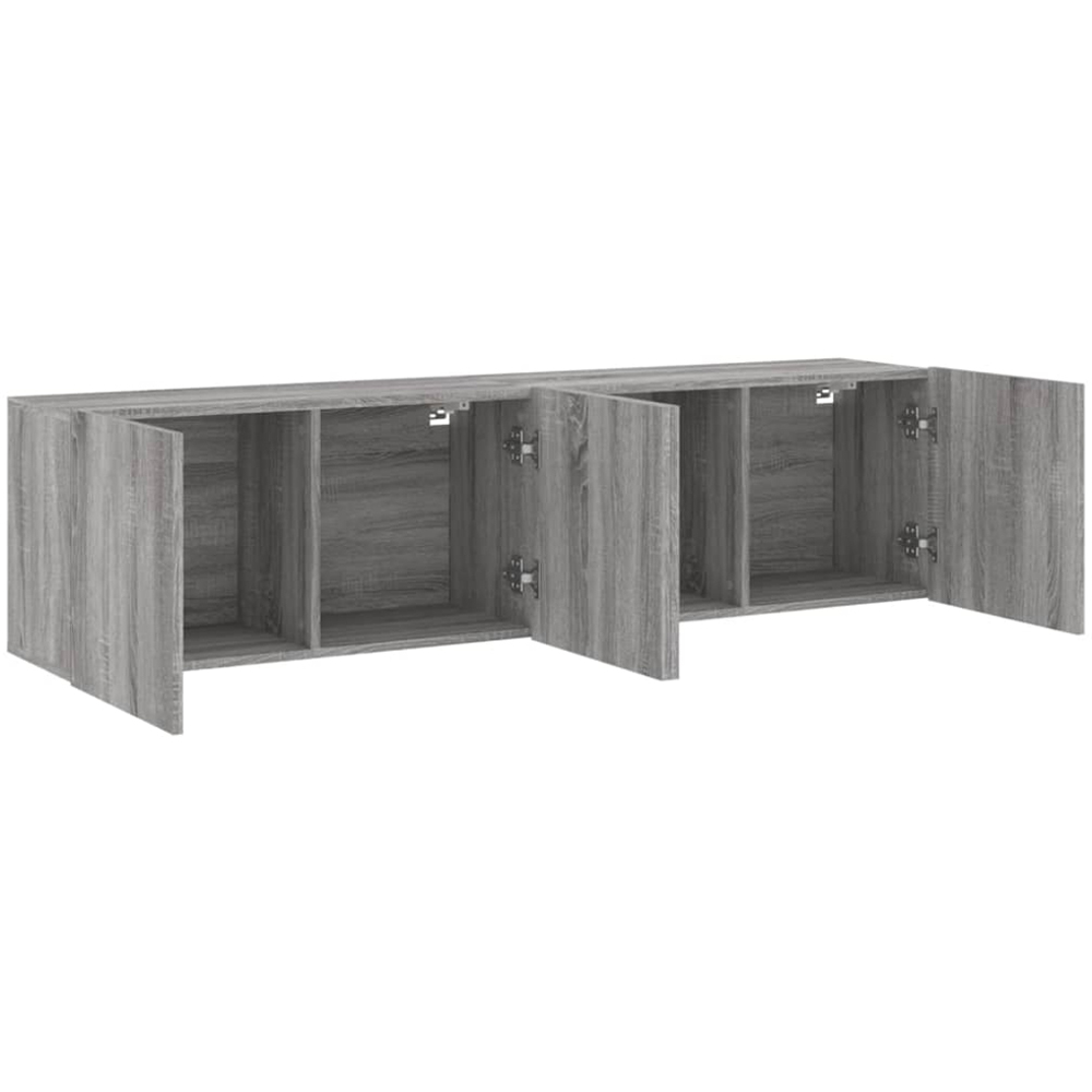vidaXL 2 Door Grey Sonoma Wall Mounted TV Cabinet Set of 2 Image 4
