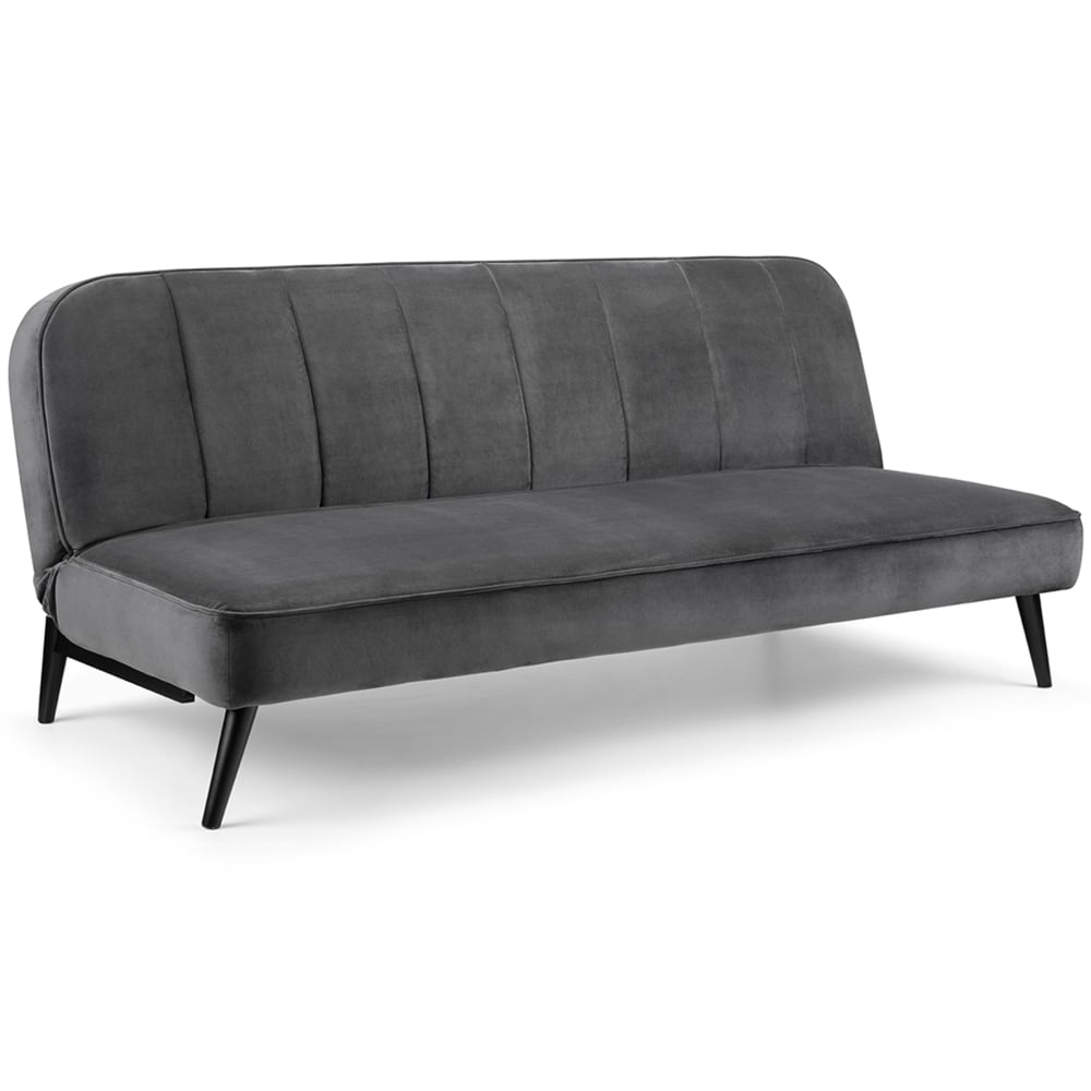 Julian Bowen Miro 3 Seater Grey Velvet Sofa Bed Image 2