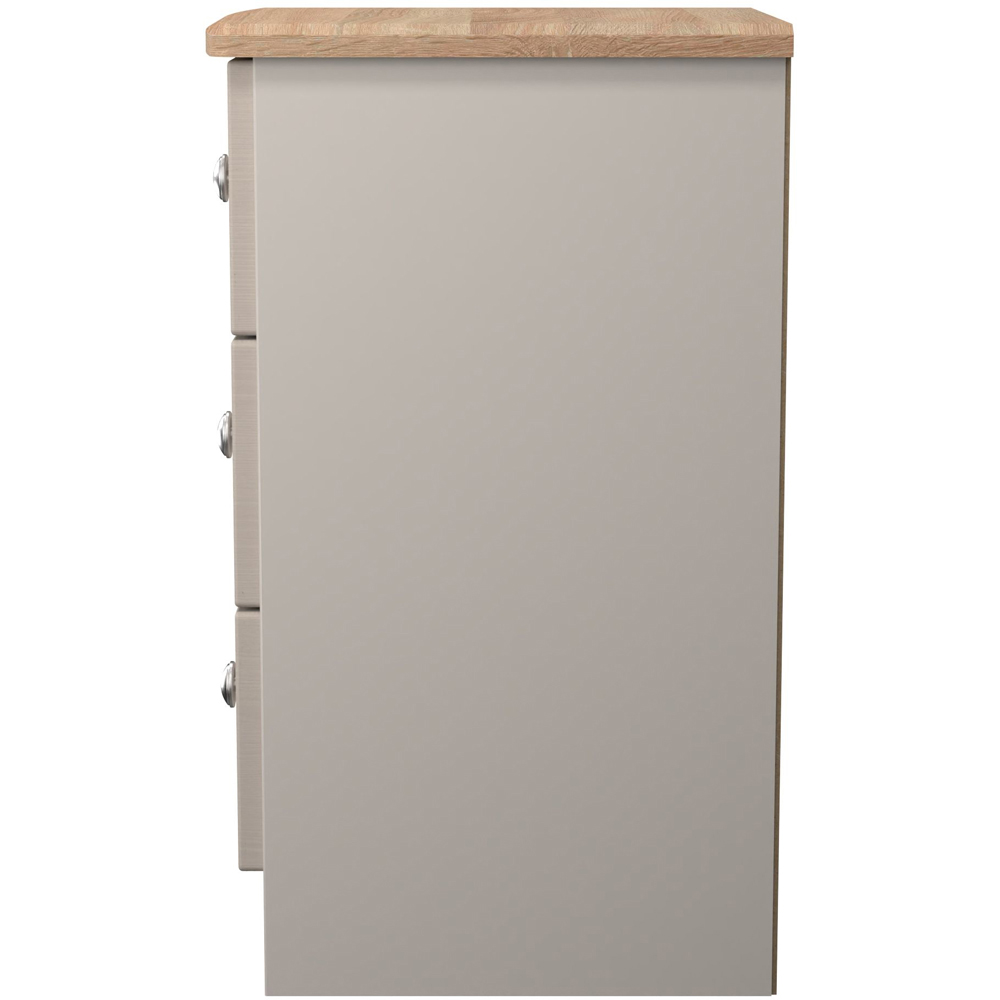 Crowndale Sussex 3 Drawer Kashmir Ash and Bardolino Oak Bedside Cabinet Ready Assembled Image 4