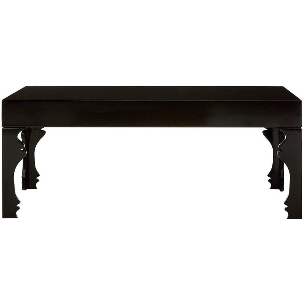 Premier Housewares High Gloss Black Rectangular Coffee Table Image 3