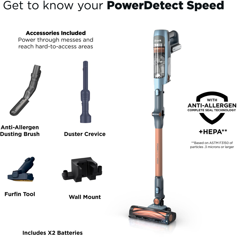 Shark Phoenix IA1241UKTDB Ice Blue Double Battery Cordless Pet Vacuum Cleaner Image 2