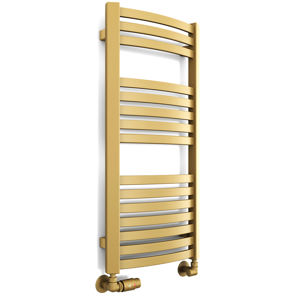 Terma Dexter 1102 BTU Brass Electric Heated Towel Rail 860 x 400mm Image 1