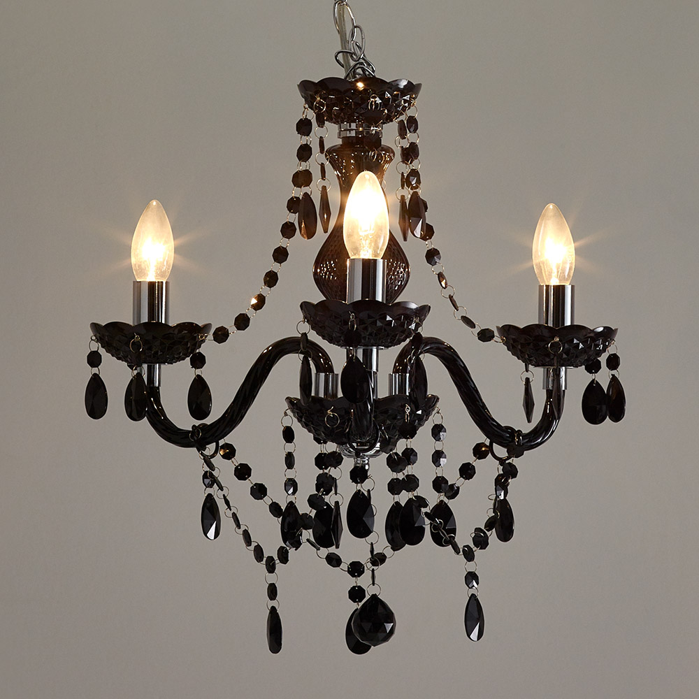 Wilko Marie Therese 3 Arm Black Chandelier Ceiling  Light Image 5
