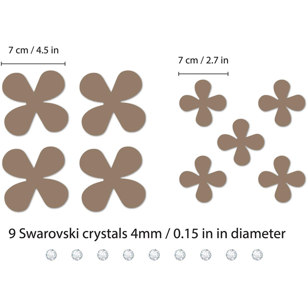 Walplus Flower Theme 3D Crystal Flowers Brown Self Adhesive Wall Stickers Image 3