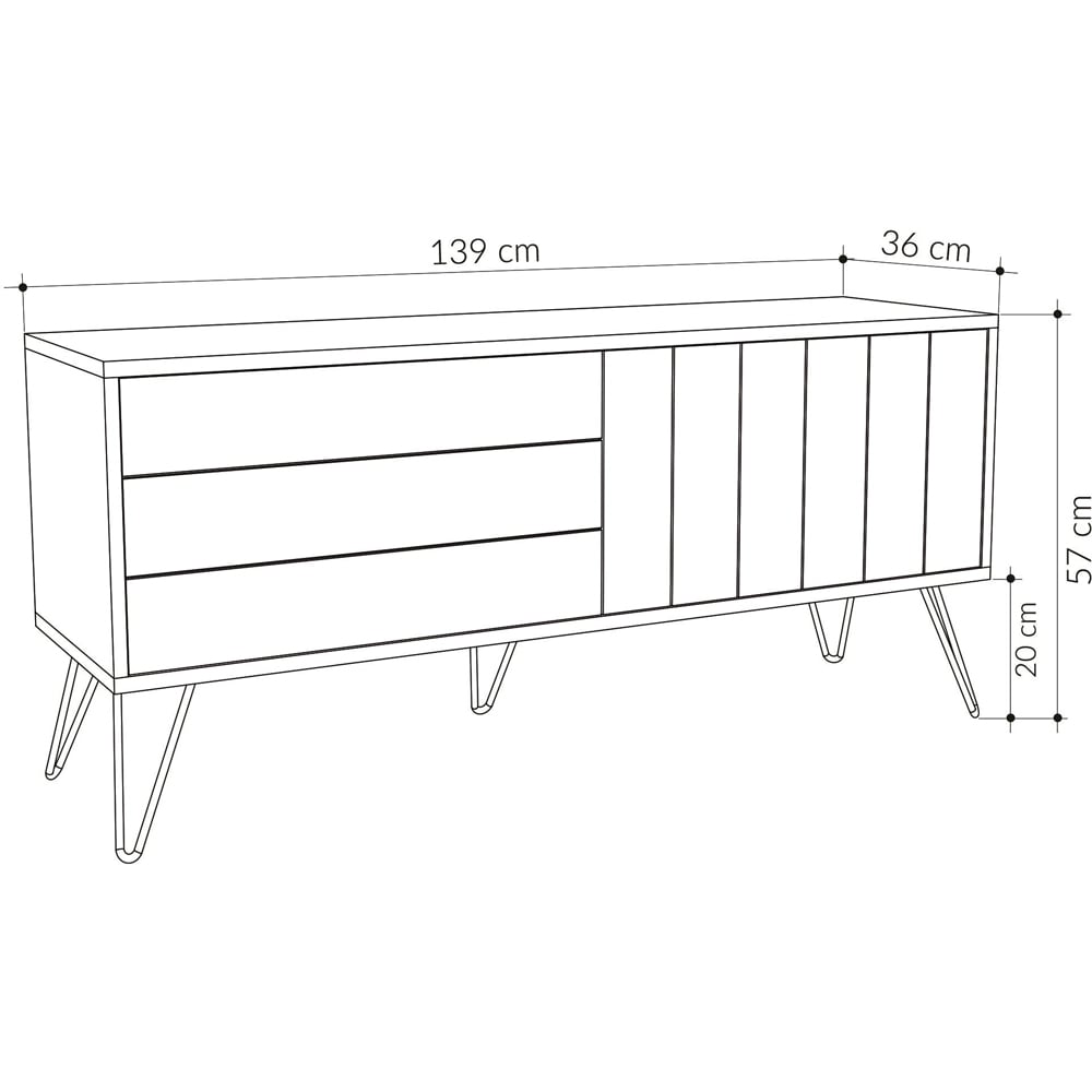 Decortie Picadilly 2 Door Anthracite and Mocha Grey TV Unit Image 7