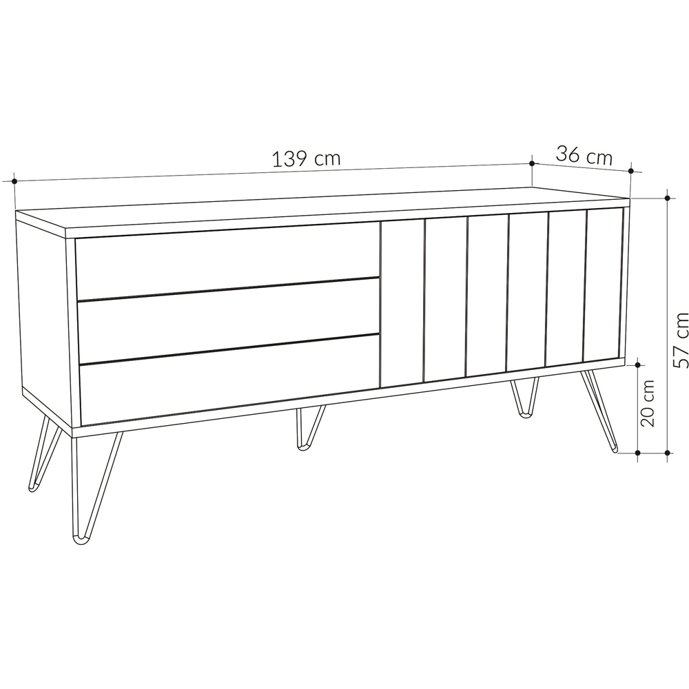 Decortie Picadilly 2 Door White TV Unit Image 7