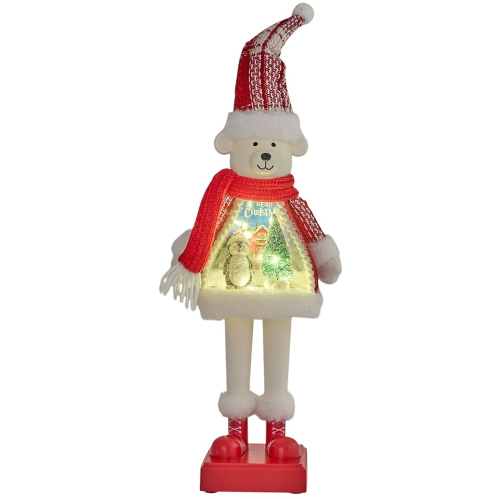 LED Scene Standing BearRed and White Image 1