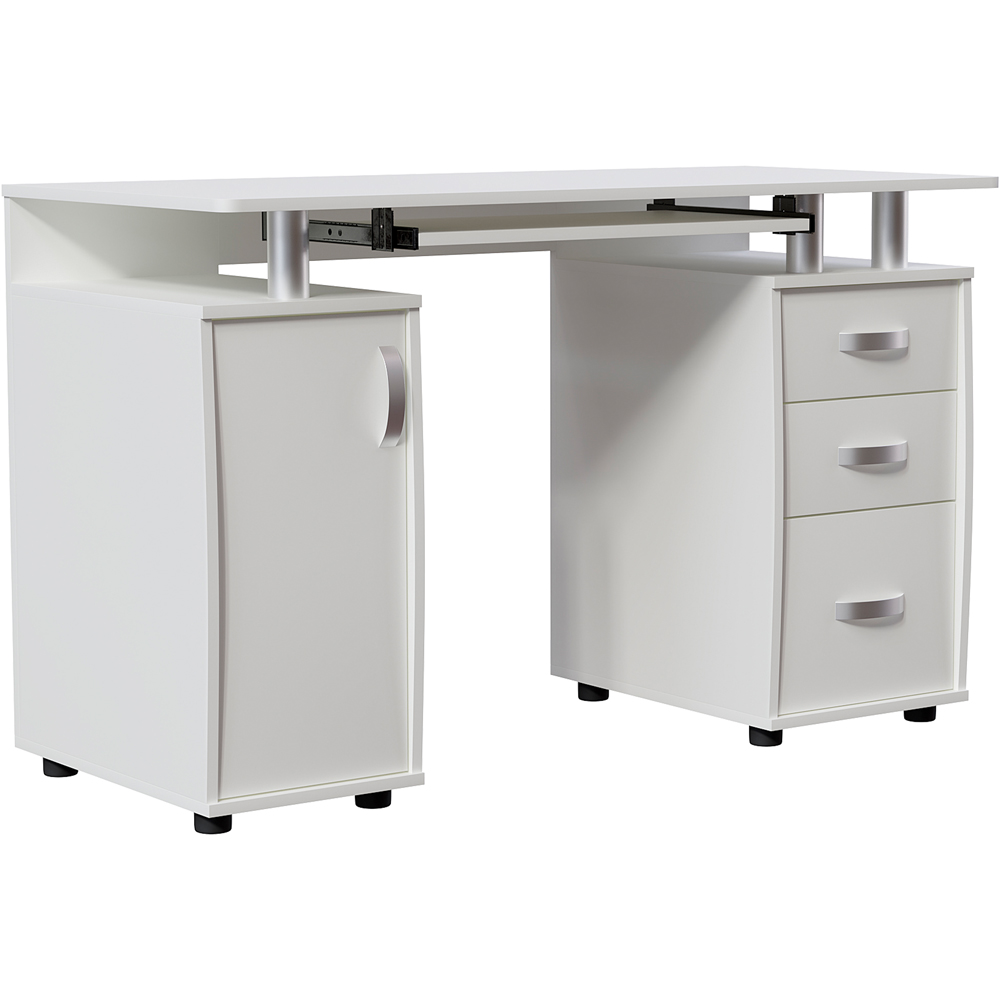 Vida Designs Otley 3 Drawer Computer Desk White Image 2