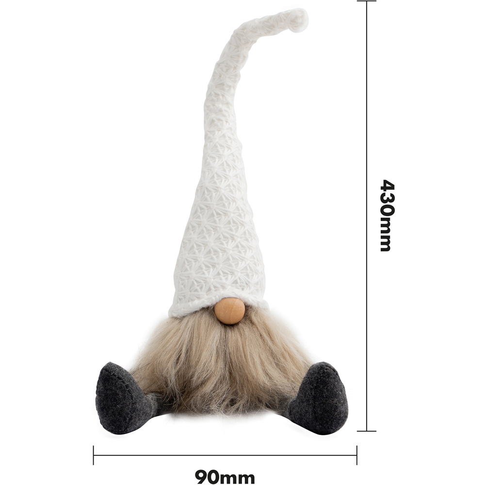 St Helens White Hat Fabric Santa Gonk Christmas Decoration Image 9