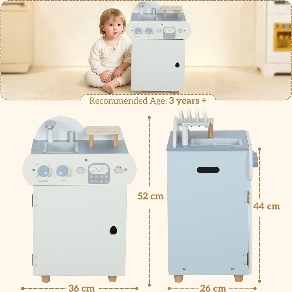 Tommy Toys AIYAPLAY Kids 32 Piece Kitchen Playset with Dishwasher Sink Image 9
