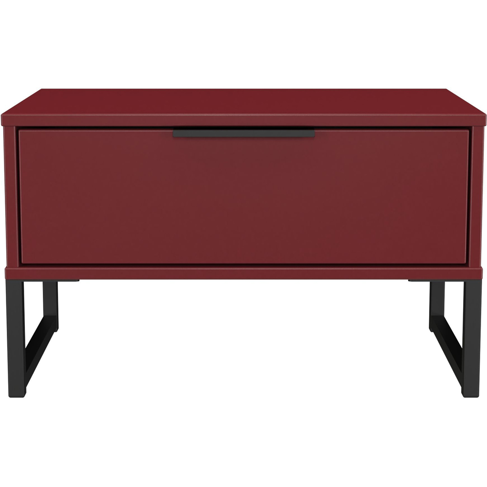 Crowndale Hong Kong Single Drawer Red Matt Wide Side Table Ready Assembled Image 3