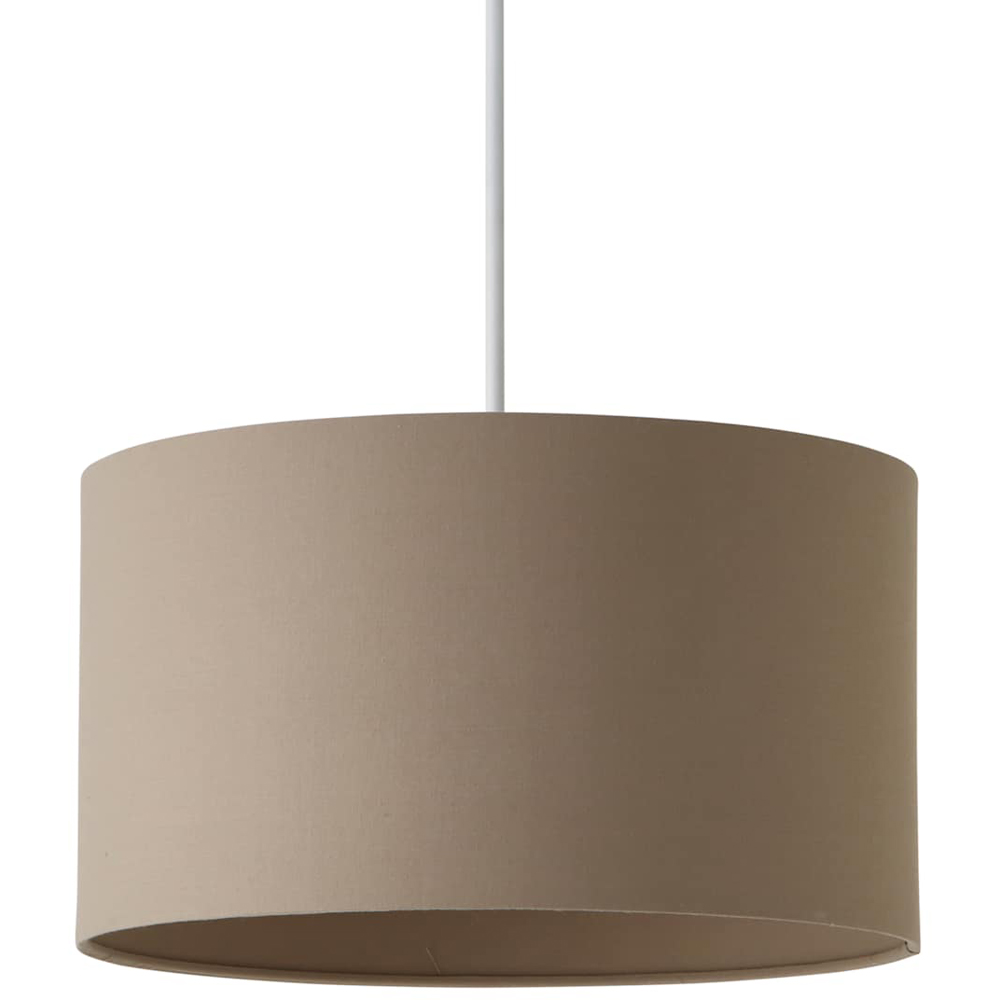 ValueLights Reni Taupe Fabric Medium Drum Ceiling Lamp Shade Image 1