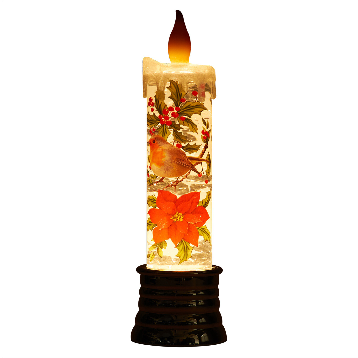 Traditional Glitter Spinning LED Candle Image 10
