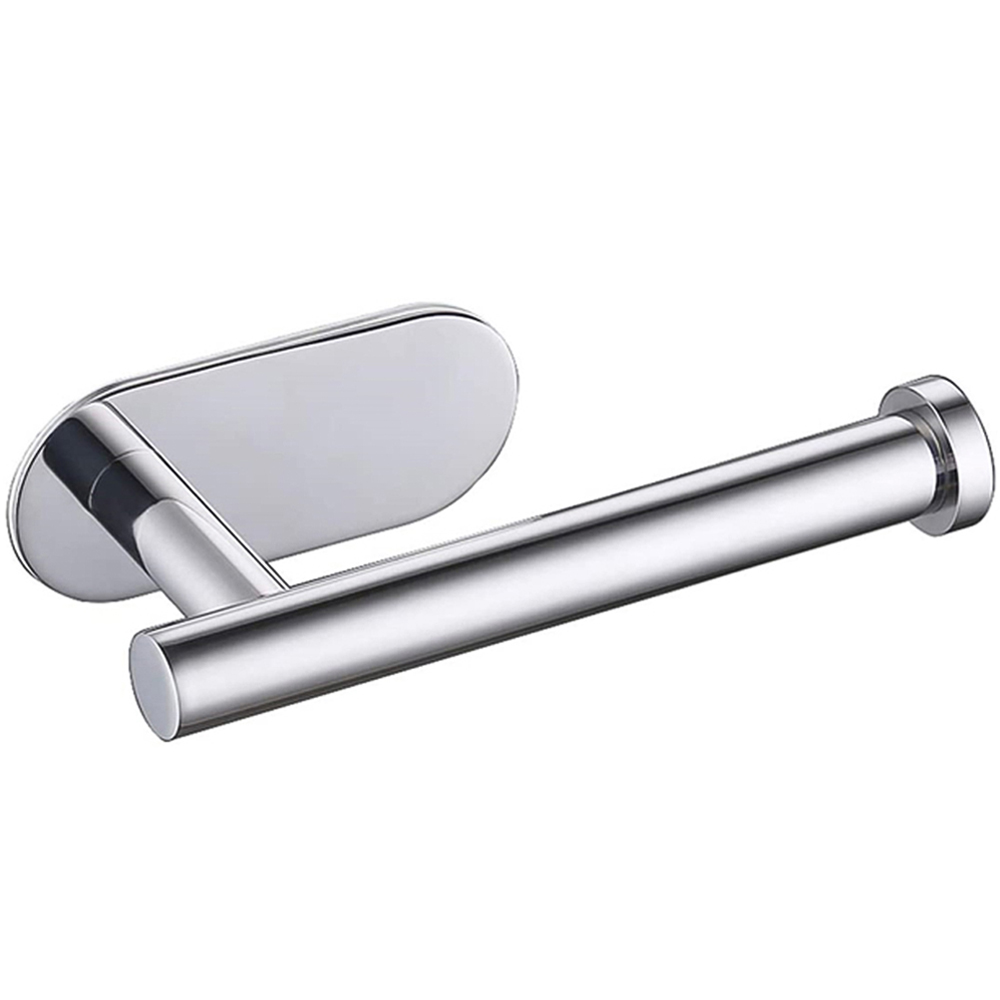 Living and Home Silver Wall Mounted Stainless Steel Toilet Paper Roll Holder Image 1
