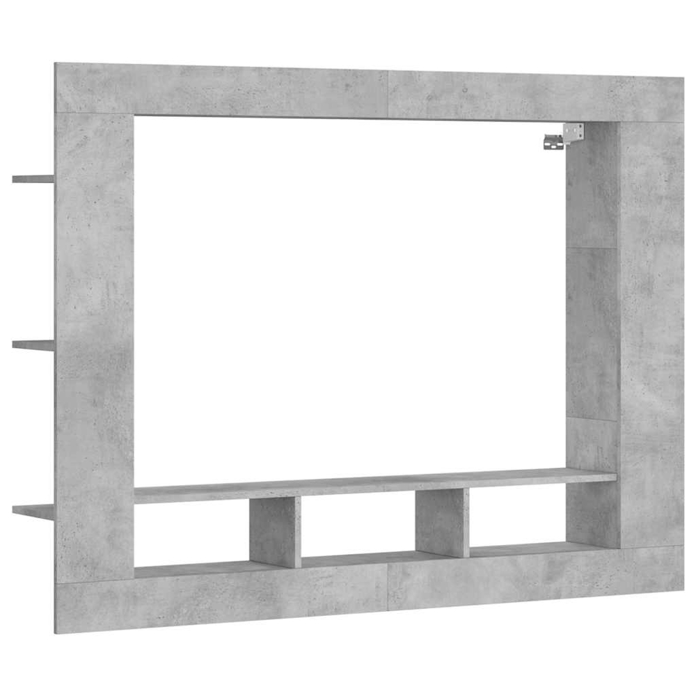 vidaXL 9 Shelf Concrete Grey Wall Mounted TV Cabinet Image 2
