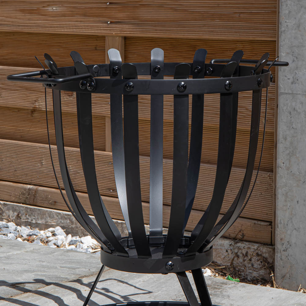 Samuel Alexander Black Steel El-Clasico Outdoor Fire Basket 44cm Image 8