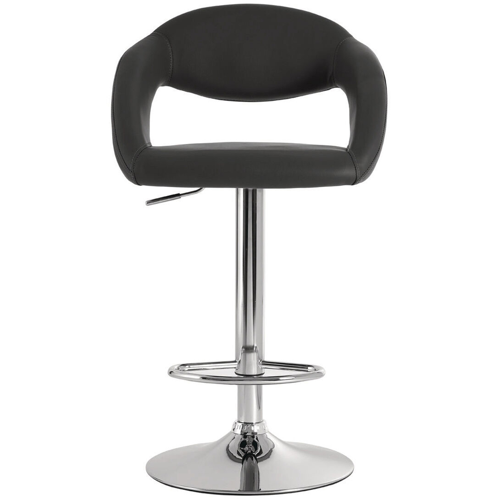 Premier Housewares Taylor Grey Faux Leather Bar Chair Image 2