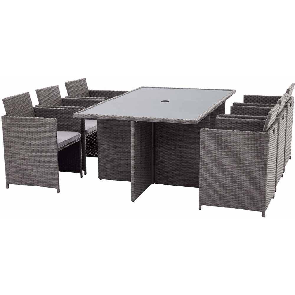 Royalcraft Nevada 6 Seater Cube Dining Set Grey Image 2