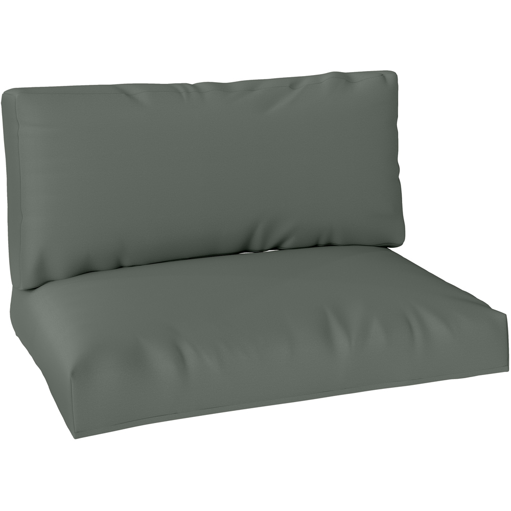 Outsunny 2 Seater Charcoal Grey Garden Pallet Cushions 125 x 120cm 2 Pack Image 1