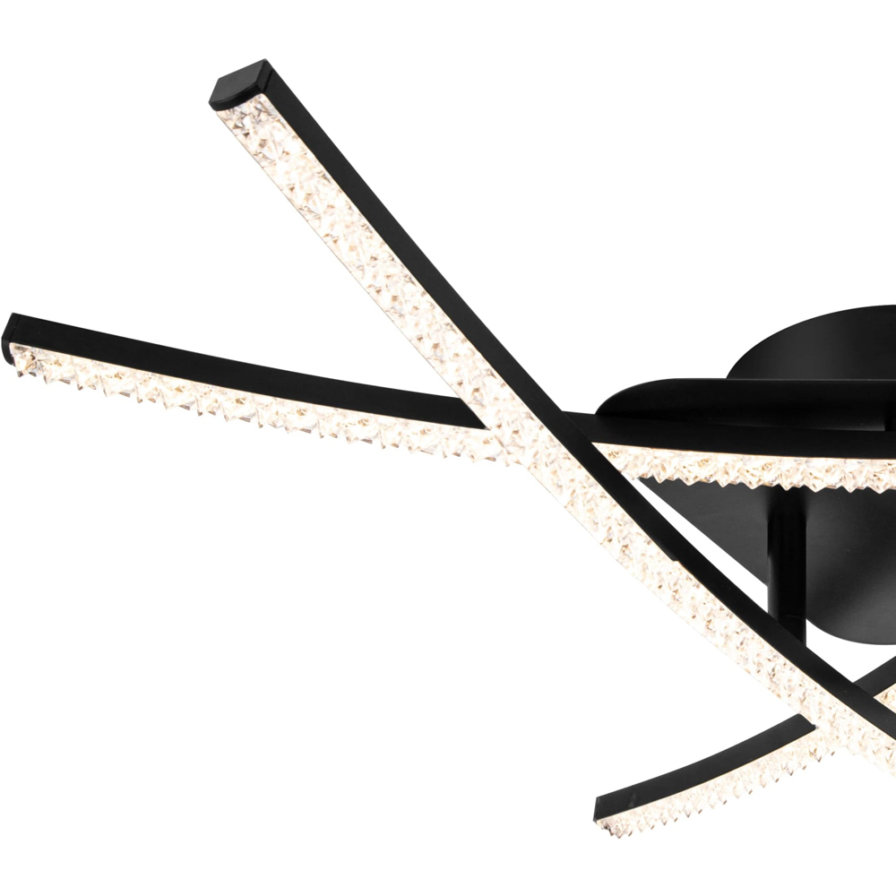 Cosylyte Samford 3 Light Beaded Matt Black LED Flush Ceiling Light Image 4